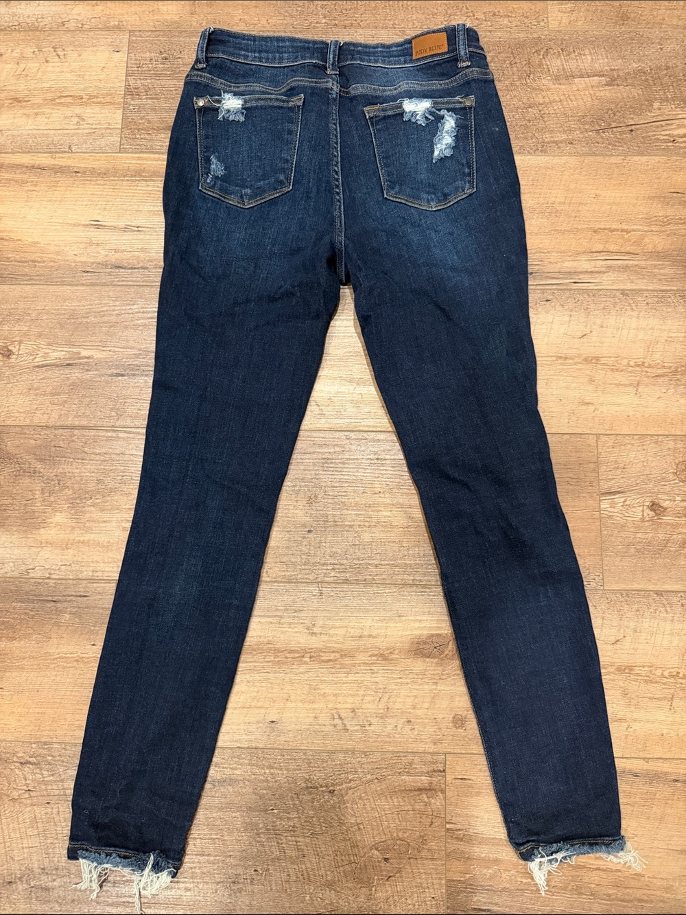 Judy Blue Dark Blue Distressed Skinny Jeans - Picture 3 of 3